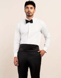 Avalon White Twill Formal Shirt with Marcella Bib and Cuffs