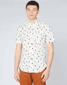 Ben Sherman Dash Ivory Print Short Sleeve Shirt