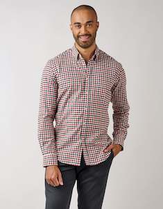 Menswear: Ohope Red & Blue Check Flannel Shirt