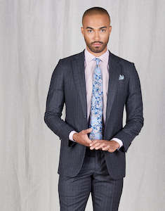 Menswear: Cooper Charcoal Stripe Two Piece Suit