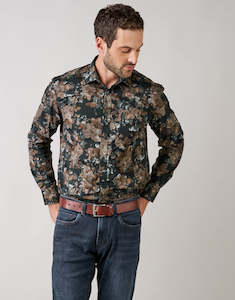 Menswear: Sinatra Black & Pink Rose Print Shirt