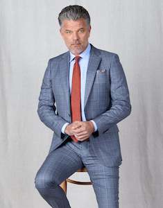 Cooper Light Blue Check Two Piece Suit