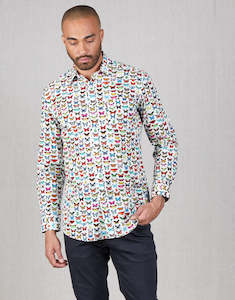 Sinatra Butterflies Print Shirt