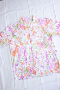 Clothing: Tom Shirt - Pink/Orange Floral (XL)