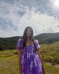 Clothing: Dumpling Dress - Vintage Purple Organza