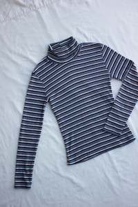 Merino Striped Turtleneck (S)