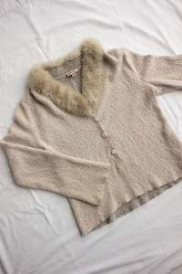 Clothing: Fur Collar Cardigan - (14)