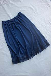 Vintage Navy Slip Skirt (L)