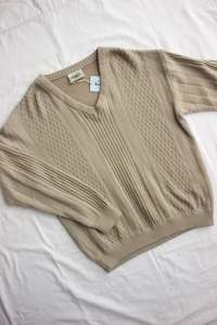 Clothing: Beige Merino Knit - (M)