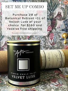 Administrative: SET ME UP COMBO 2 WEEK OFFER - 1 LITRE OF VELVET LUXE + 1 METRE OF BOTANICAL RETREAT FOR $160.00 INCLUDING SHIPPING