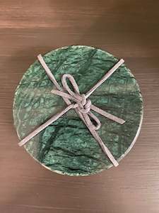 Administrative: MARBLE COASTERS - ROUND - GREEN