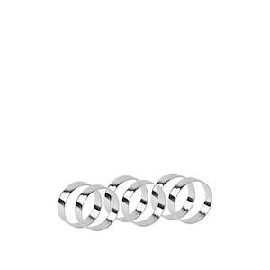 BROSTE NAPKIN RINGS - SET OF 6 - SILVER FINISH