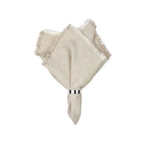 Broste Napkin Elouise - Off White/taupe - Set Of 6