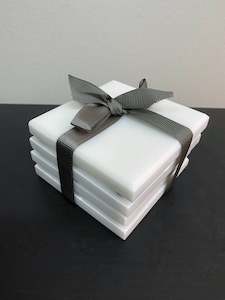 Marble Coasters - Square - White