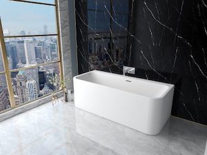 Quadro Back to Wall Free Standing Bath with Overflow 1700, RN2003A-1700