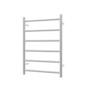 Verona Heated Towel Rail Round 6 Bar, Brushed Finish H700 W500 D120, RBHTR-BR-R7050