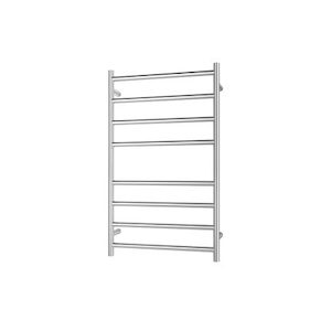 Verona Heated Towel Rail Round 8 Bar, Chrome H1000 W600 D120, RBHTR-CH-R1060