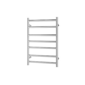 Verona Heated Towel Rail Round 7 Bar, Chrome H825 W450 D120, RBHTR-CH-R8245