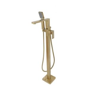 Aquatica Mia2 Floor Standing Bath Filler with Handshower Brushed Gold