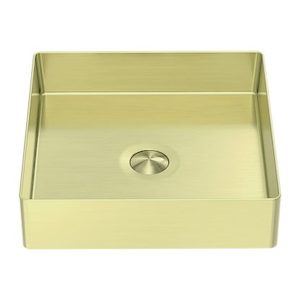 OPAL SQUARE 400MM STAINLESS STEEL BASIN BRUSHED GOLD (NRB401sBG)