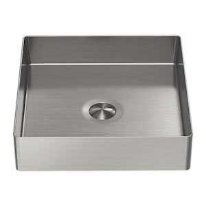 OPAL SQUARE 400MM STAINLESS STEEL BASIN BRUSHED NICKEL (NRB401sBN)