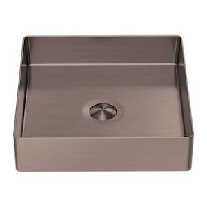 OPAL SQUARE 400MM STAINLESS STEEL BASIN BRUSHED BRONZE (NRB401sBZ)