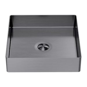 OPAL SQUARE 400MM STAINLESS STEEL BASIN GRAPHITE (NRB401sGR)