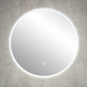 Modena Round LED Mirror with Demister and Frosted Acrylic Edge Φ600 D40, RBLM-R600DE-AC