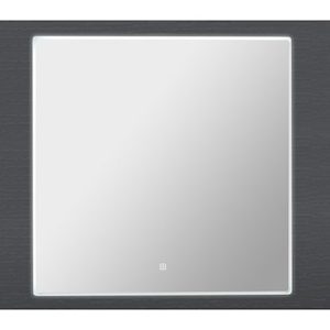 Modena Square LED Mirror with Demister and Frosted Acrylic Edge W900 H900 D40, RBLM-900DE-AC