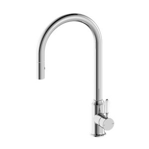 Products: York Pull Out Sink Mixer With Vegie Spray Function With White Porcelain Lever Chrome (nr69210801ch)