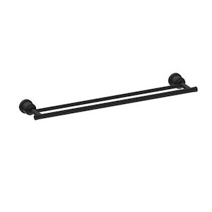 York Double Towel Rail 600mm Matte Black (nr6924dmb)