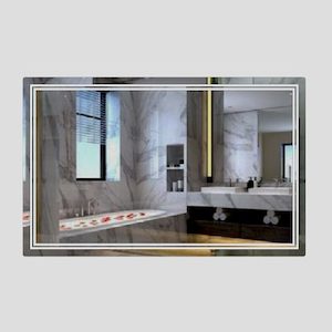 Verona Rectangle LED Frosted Mirror with Demister W1200 H760 D33mm, JM-1276