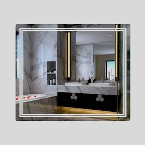 Verona Rectangle LED Frosted Mirror with Demister W750 H760 D33mm, JM-7576