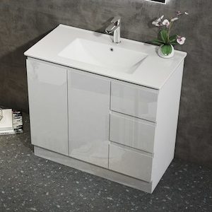 Modena Floor Standing Vanity,White,W890 D455 H820,LDJA900WMC