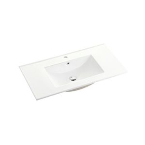 Rettangolo Ceramic Vanity Top with Overflow, Gloss White, 900mm, BS9090E