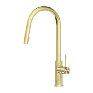 Opal Pull Out Sink Mixer With Vegie Spray Function Brushed Gold (nr251908bg)