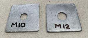 Fasteners: M10 or M12 Square Galvanised Washer