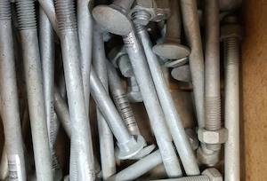 Fasteners: Bolt M10x160 Galvanised Cuphead