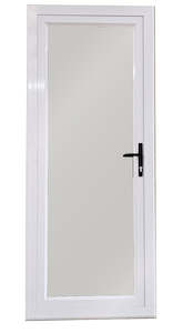 Aluminium Doors: Aluminium Door 800X2000 Left Hinge Open In Arctic White Single-Glazed Safety Glass