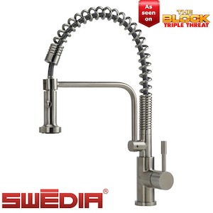 Signatur - Stainless Steel Kitchen Mixer Tap - Pull Out with Dual Flow - Brushed