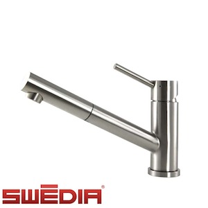 Oskar - Stainless Steel Kitchen Mixer Tap - Brushed - with Pull-Out renovatorstore.co.nz