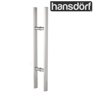 Entrance Door Handle Pull Set - 600mm - Square Stainless Steel - renov