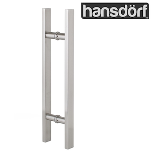 Entrance Door Handle Pull Set - 450mm - Square Stainless Steel - Renov