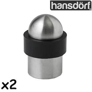 Door Hardware and Smart Locks: Door Stopper - Floor Mounted - Solid Stainless Steel - Round Top (2-Pack) RenovatorStore.co.nz