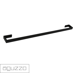 Matte Black Stainless Steel Single Towel Rail by Aguzzo Black Single Towel Holder