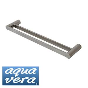 Polished Stainless Steel Double Towel Rail by Aqua Vera Chrome Double Towel Holder