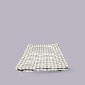 Homeware: Ottoman | Linen Tea Towel | Gingham Natural