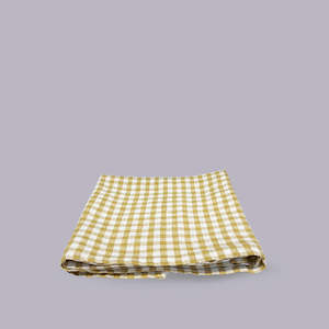 Ottoman | Linen Tea Towel | Gingham Antique Gold