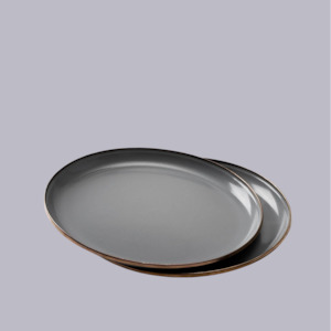 Barebones | Enamel Deep Plate | Slate Grey | Set 2