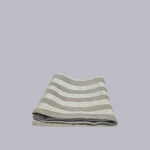 Ottoman: Ottoman | Linen Tea Towel | Natural Stripe